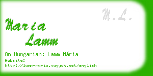 maria lamm business card